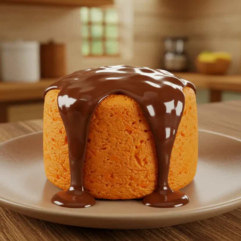 Foto deliciosa de Bolo de cenoura de caneca pronta para servir - Outras Receitas