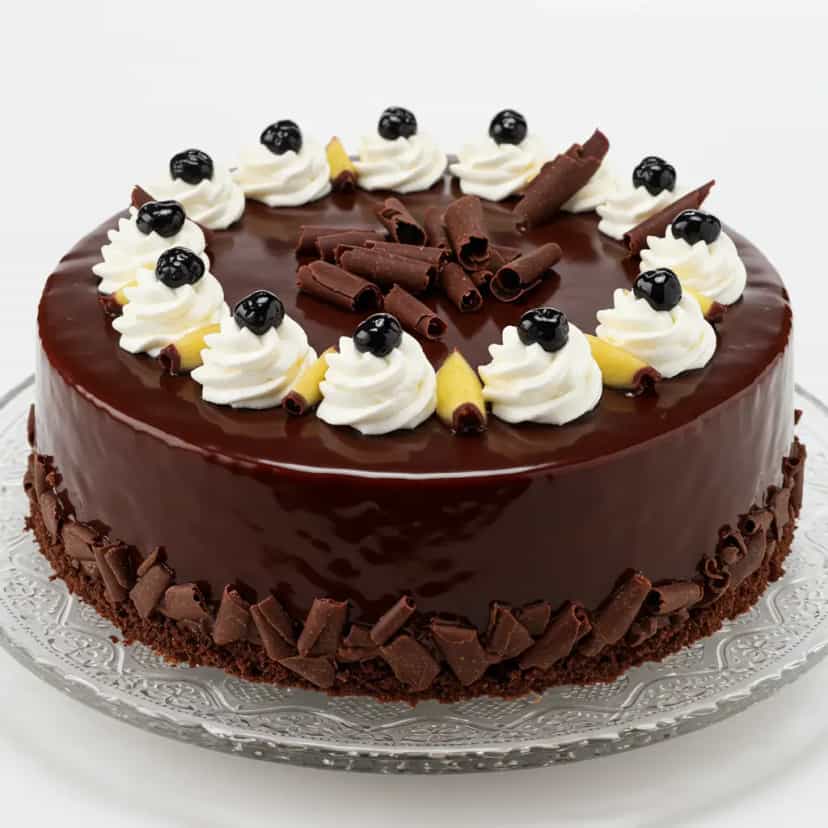 Foto deliciosa de Bolo de Chocolate com Ameixas pronta para servir - Bolos & Cupcakes