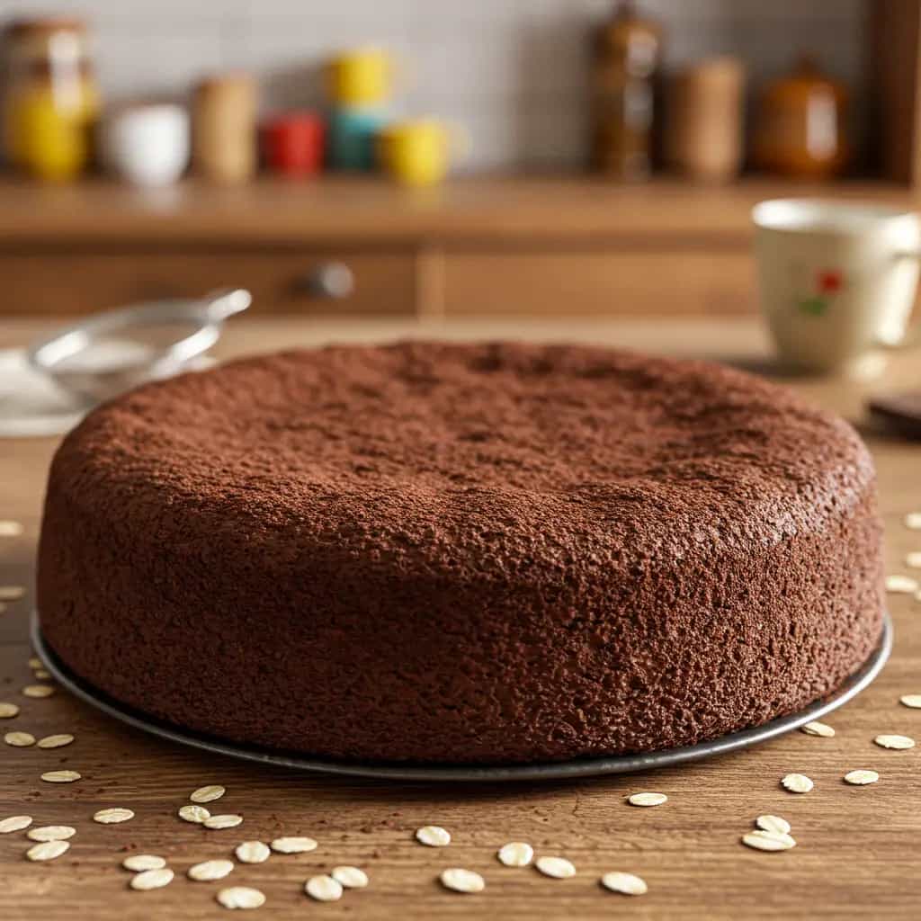 Bolo de chocolate com aveia