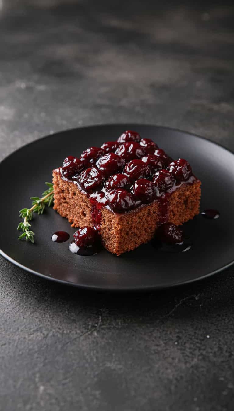 Foto deliciosa de Bolo de Chocolate com Calda de Amora pronta para servir - Bolos & Cupcakes