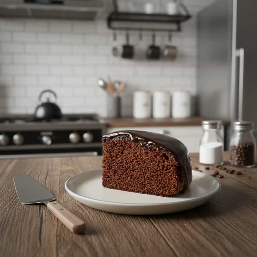 Foto deliciosa de Bolo de Chocolate Simples e Rápido pronta para servir - Bolos & Cupcakes