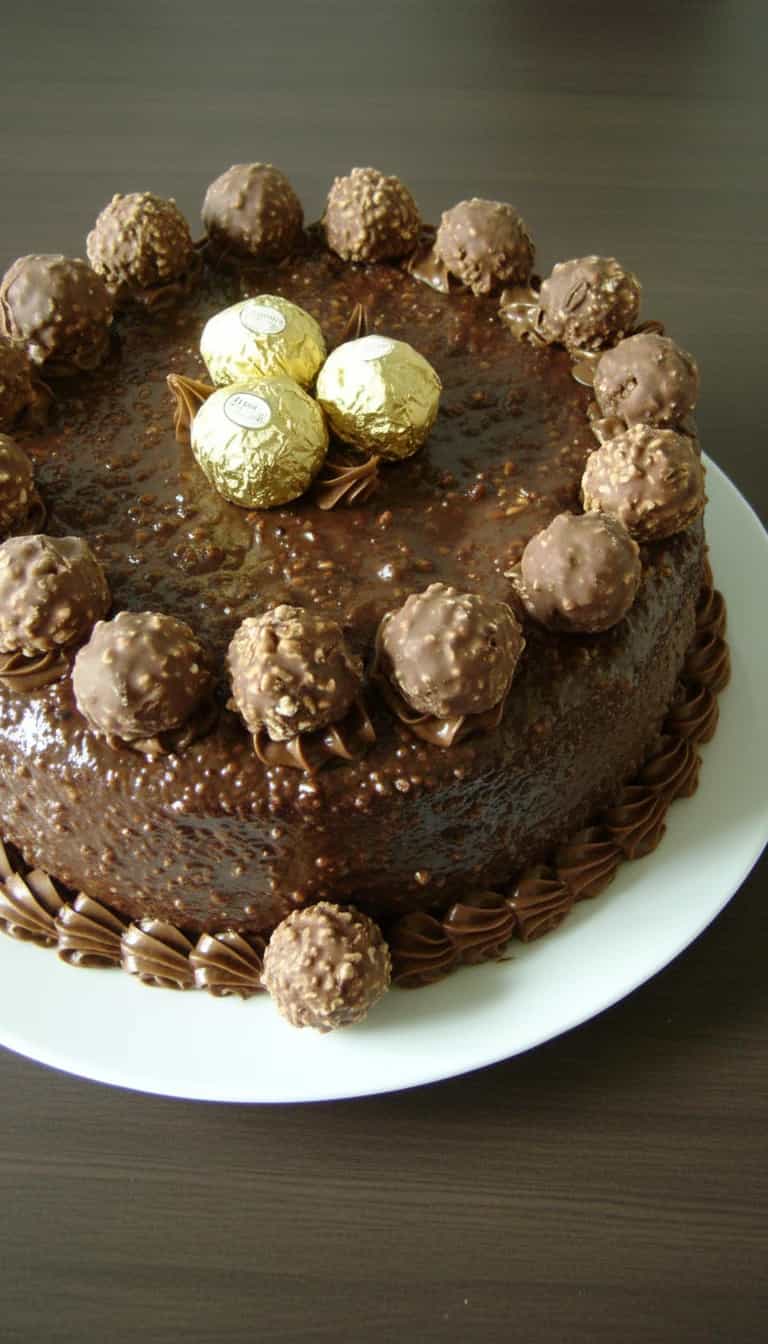 Foto deliciosa de Bolo de Ferrero Rocher pronta para servir - Bolos & Cupcakes