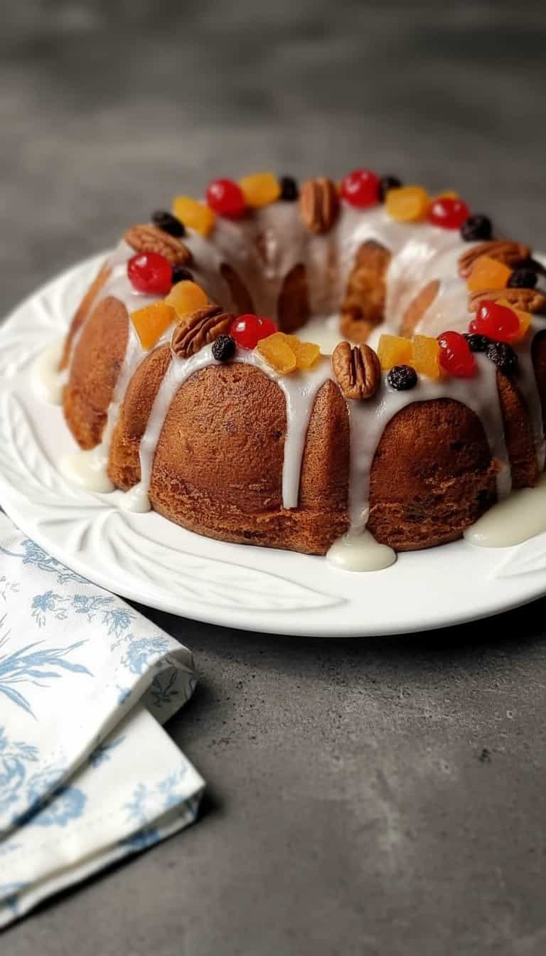 Foto deliciosa de Bolo de Frutas Natalino pronta para servir - Bolos & Cupcakes