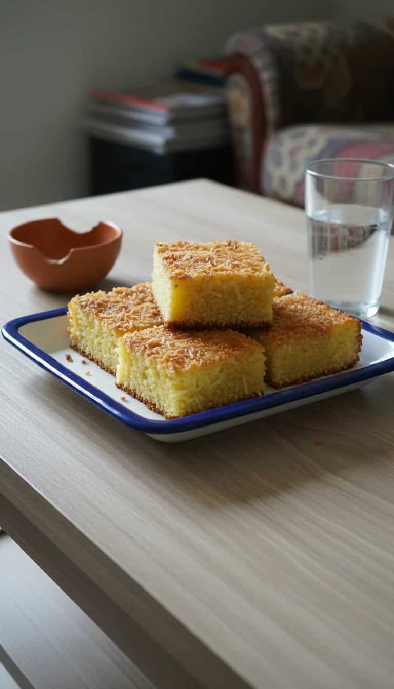Foto deliciosa de Bolo de Fubá com Coco Cremoso pronta para servir - Bolos & Cupcakes
