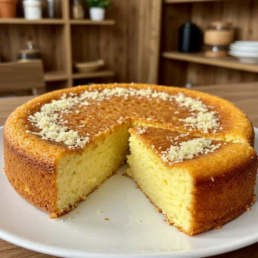 Foto deliciosa de Bolo de fubá cremoso pronta para servir - Outras Receitas