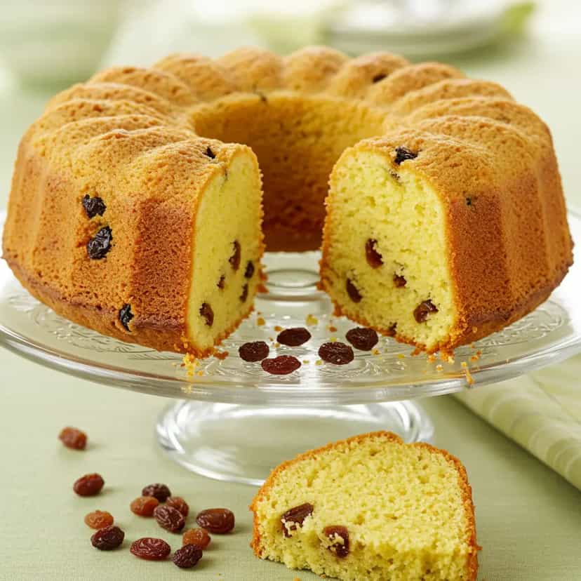 Foto deliciosa de Bolo de Iogurte e Passas pronta para servir - Bolos & Cupcakes