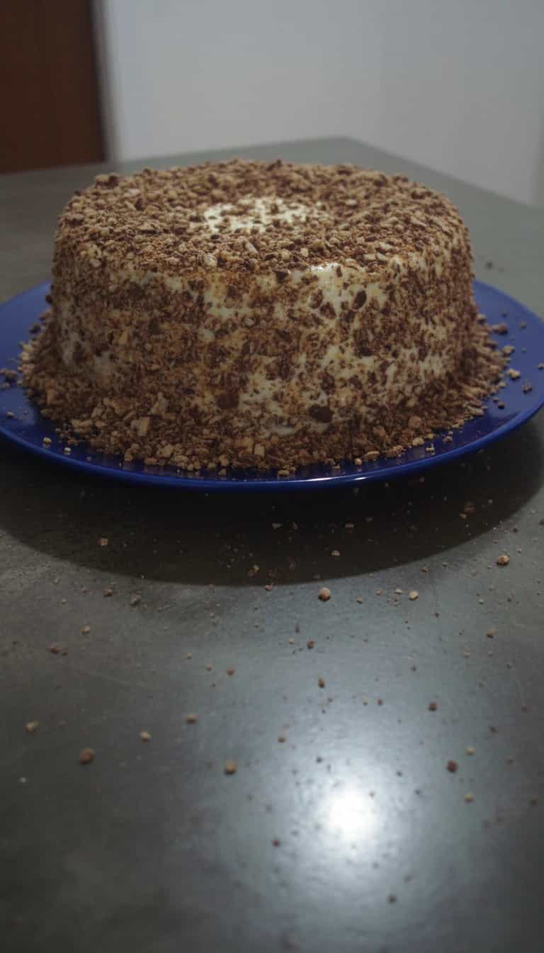 Foto deliciosa de Bolo de Limão com Cobertura de Bis pronta para servir - Bolos & Cupcakes