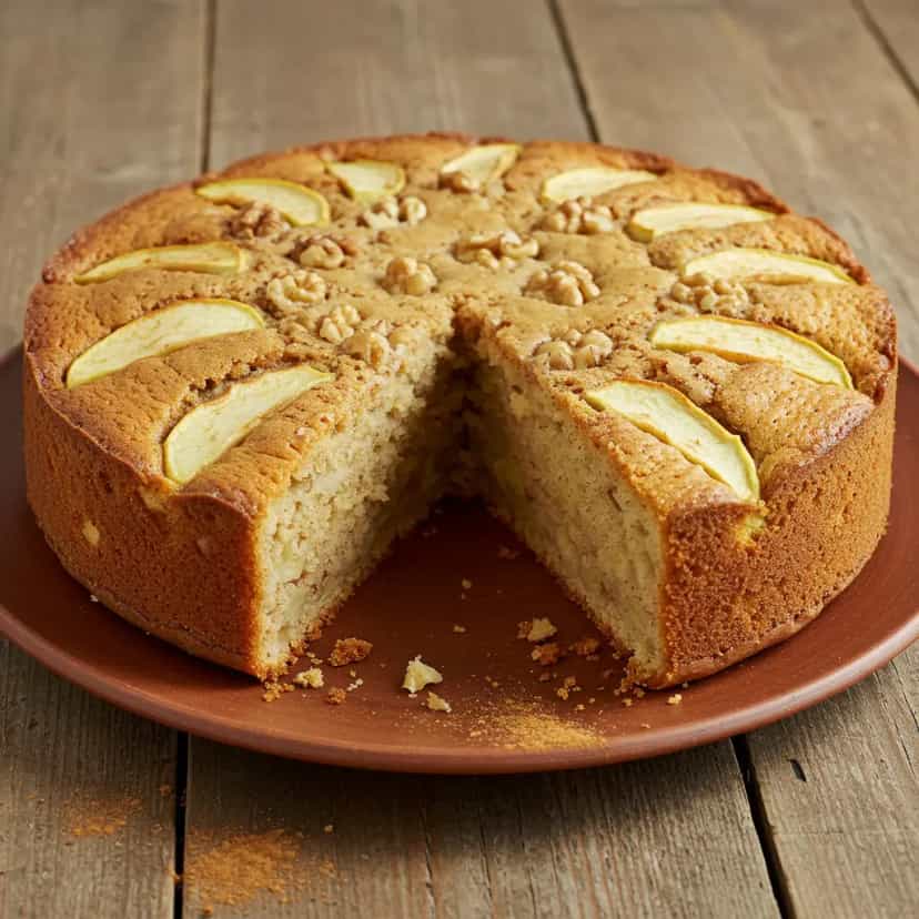 Foto deliciosa de Bolo de Maçã e Nozes com Canela pronta para servir - Bolos & Cupcakes