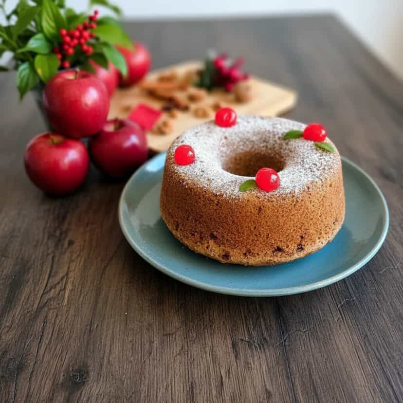 Foto deliciosa de Bolo de Maçã Natalino pronta para servir - Bolos & Cupcakes