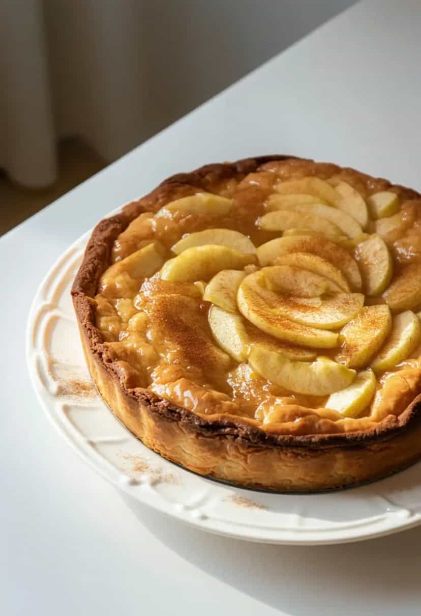 Foto deliciosa de Bolo de Maçã Simples na Airfryer pronta para servir - Lanches de Padaria