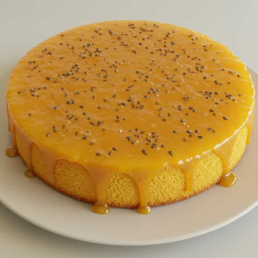 Foto deliciosa de Bolo de Maracujá com Calda pronta para servir - Bolos & Cupcakes