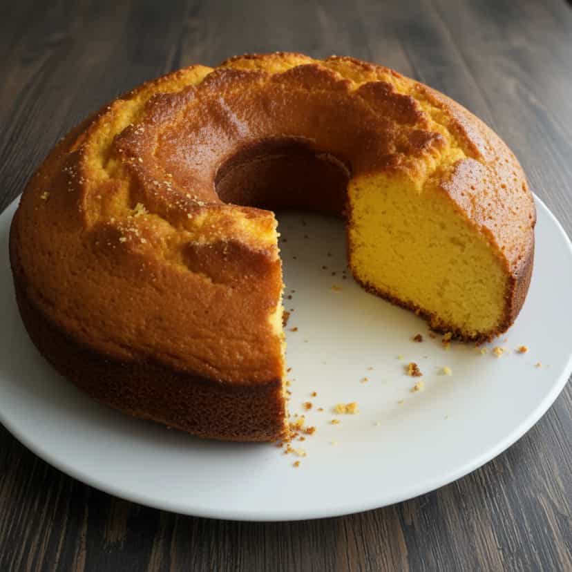 Foto deliciosa de Bolo de Milho com Coco pronta para servir - Bolos & Cupcakes