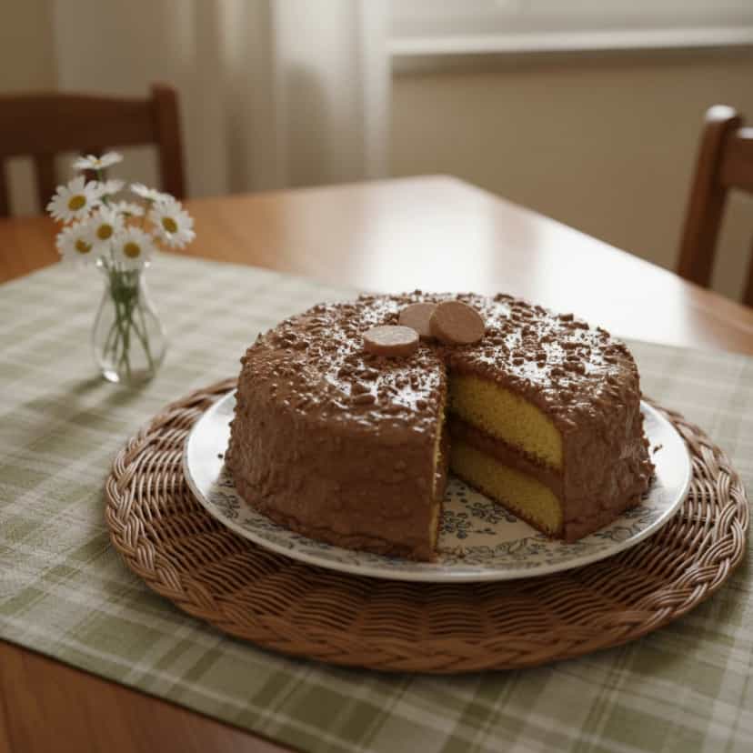 Foto deliciosa de Bolo de Milho com Cremoso de Paçoca pronta para servir - Bolos & Cupcakes