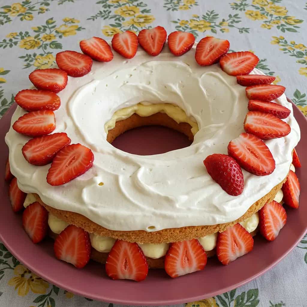 Bolo de Morango com Marshmallow