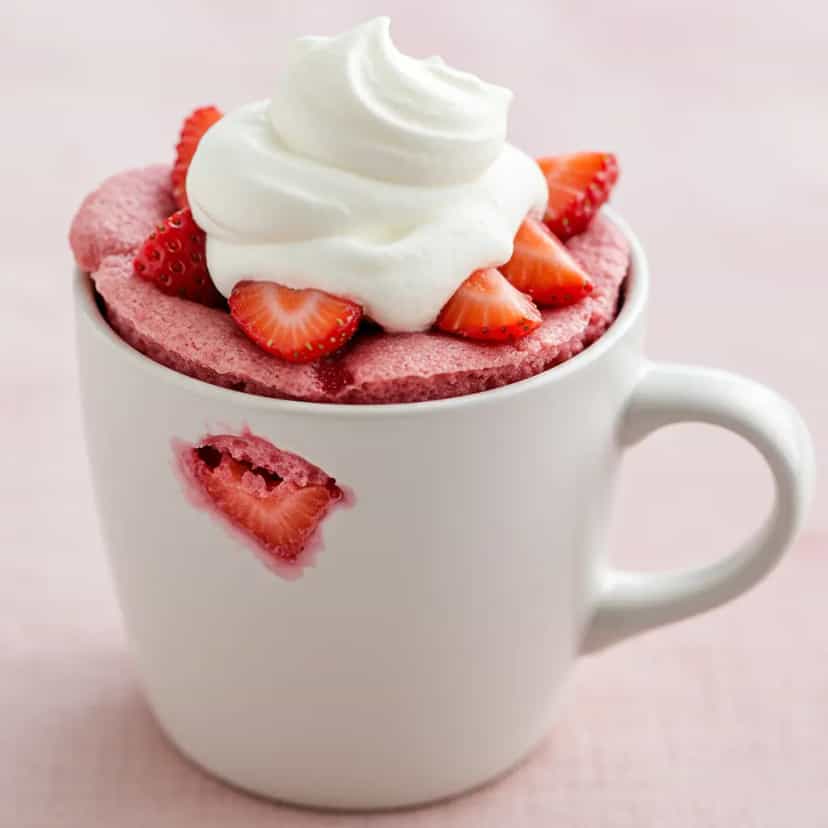 Foto deliciosa de Bolo de Morango no Microondas pronta para servir - Bolos & Cupcakes