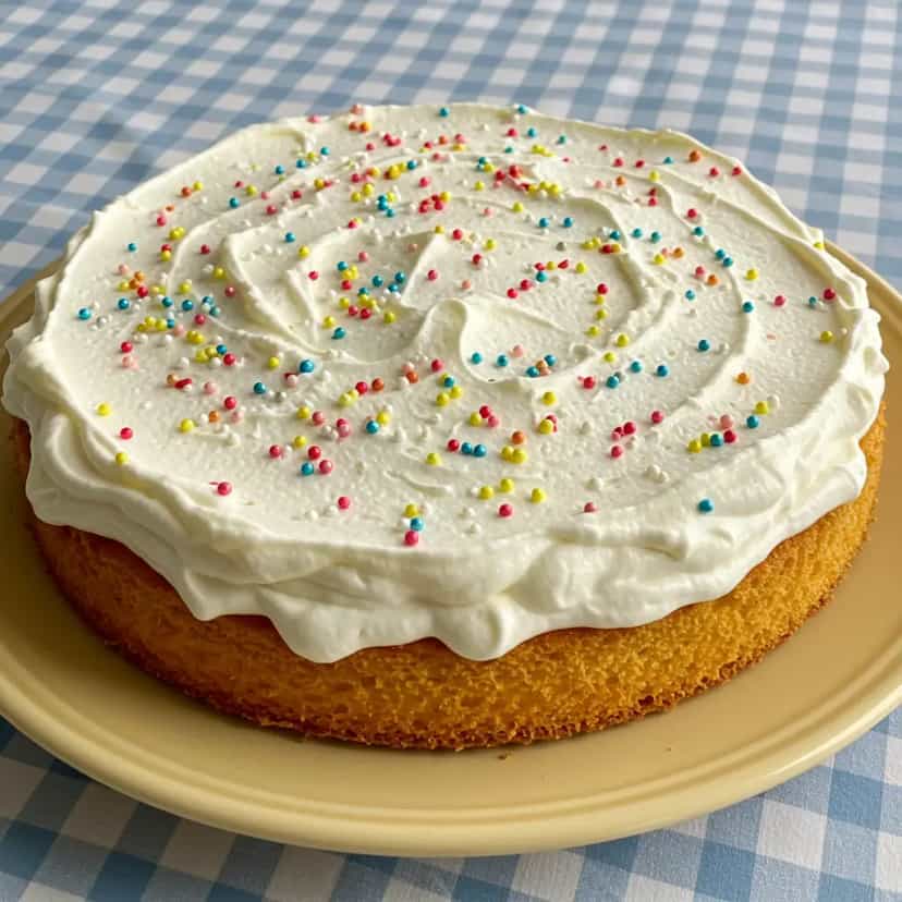 Foto deliciosa de Bolo de Pêssego com Chantilly pronta para servir - Bolos & Cupcakes