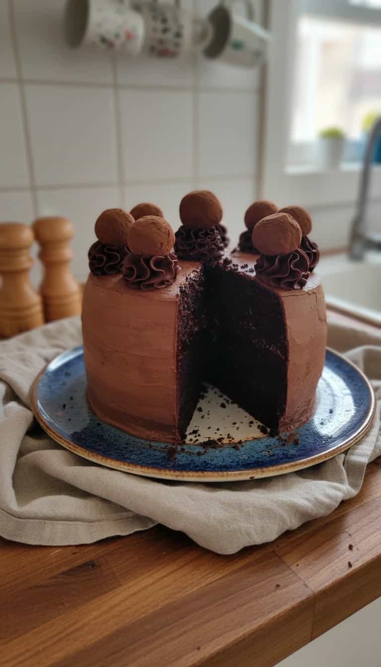Foto deliciosa de Bolo de Trufas de Chocolate pronta para servir - Bolos & Cupcakes