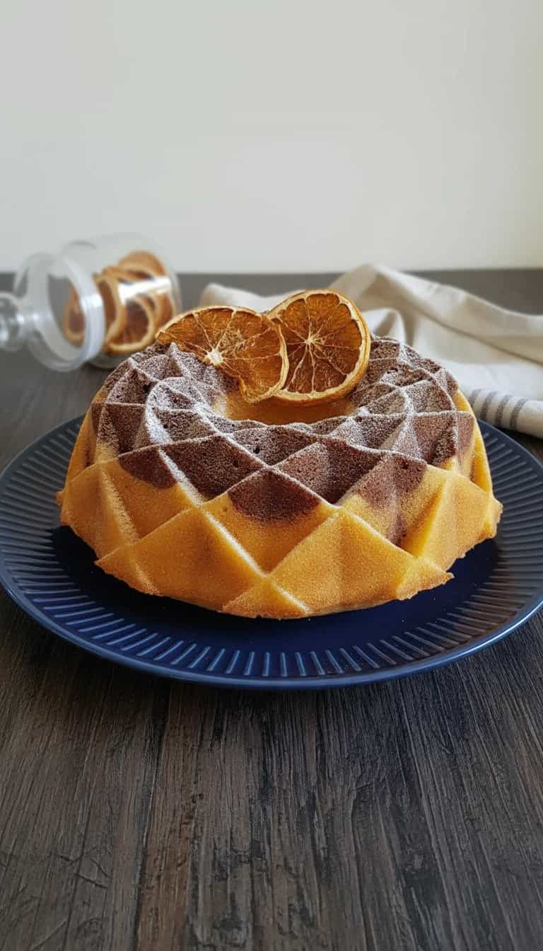 Foto deliciosa de Bolo Donut de Laranja e Chocolate pronta para servir - Bolos & Cupcakes