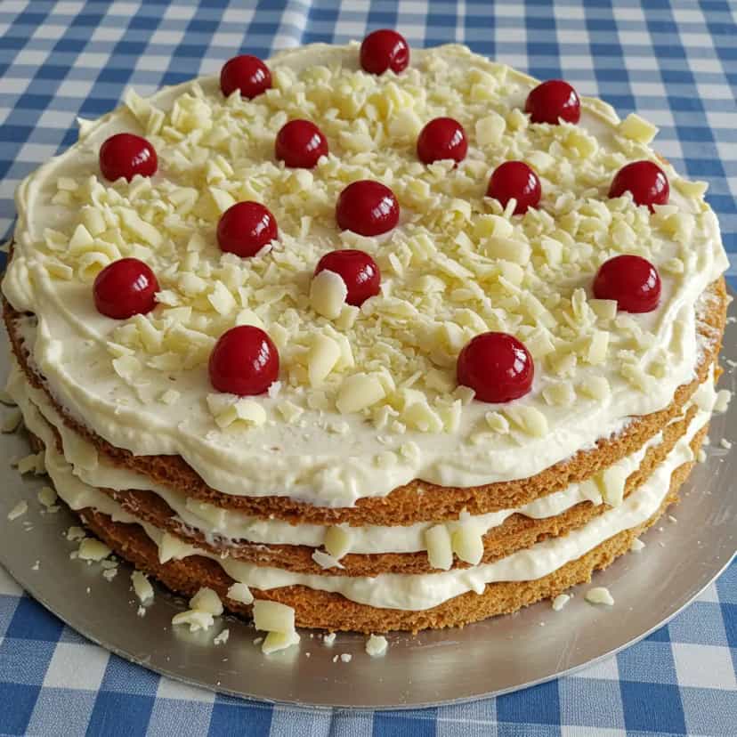 Foto deliciosa de Bolo Floresta Branca pronta para servir - Bolos & Cupcakes