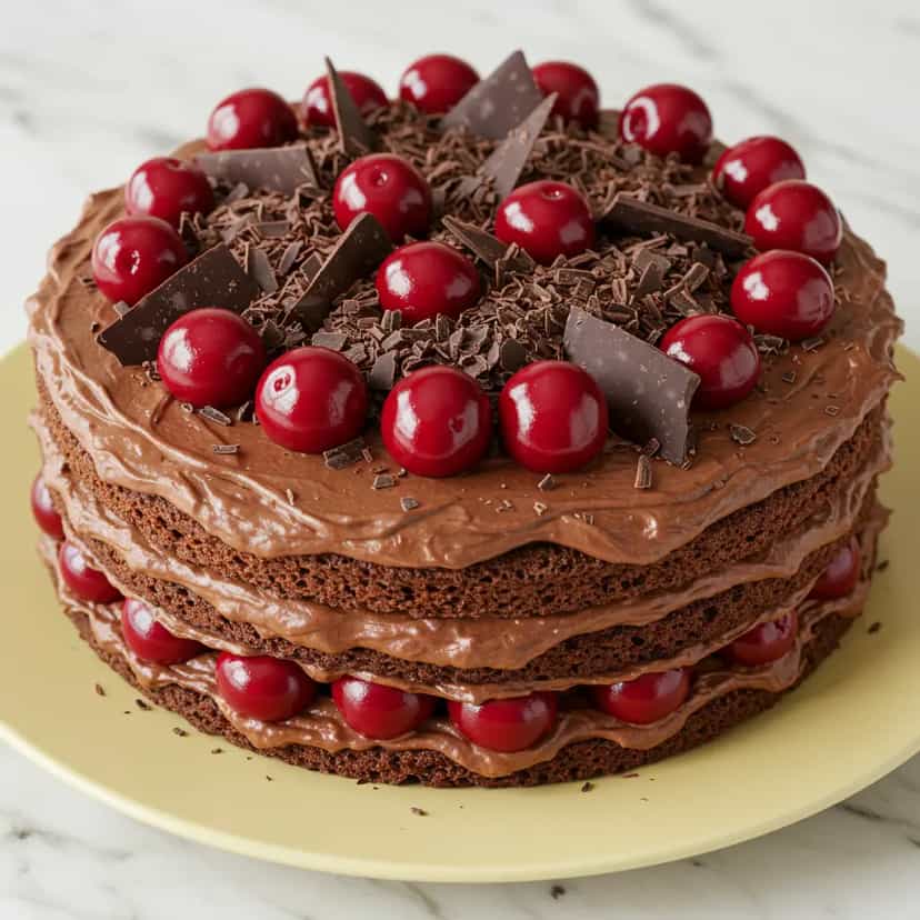 Foto deliciosa de Bolo Floresta Negra Clássico pronta para servir - Bolos & Cupcakes