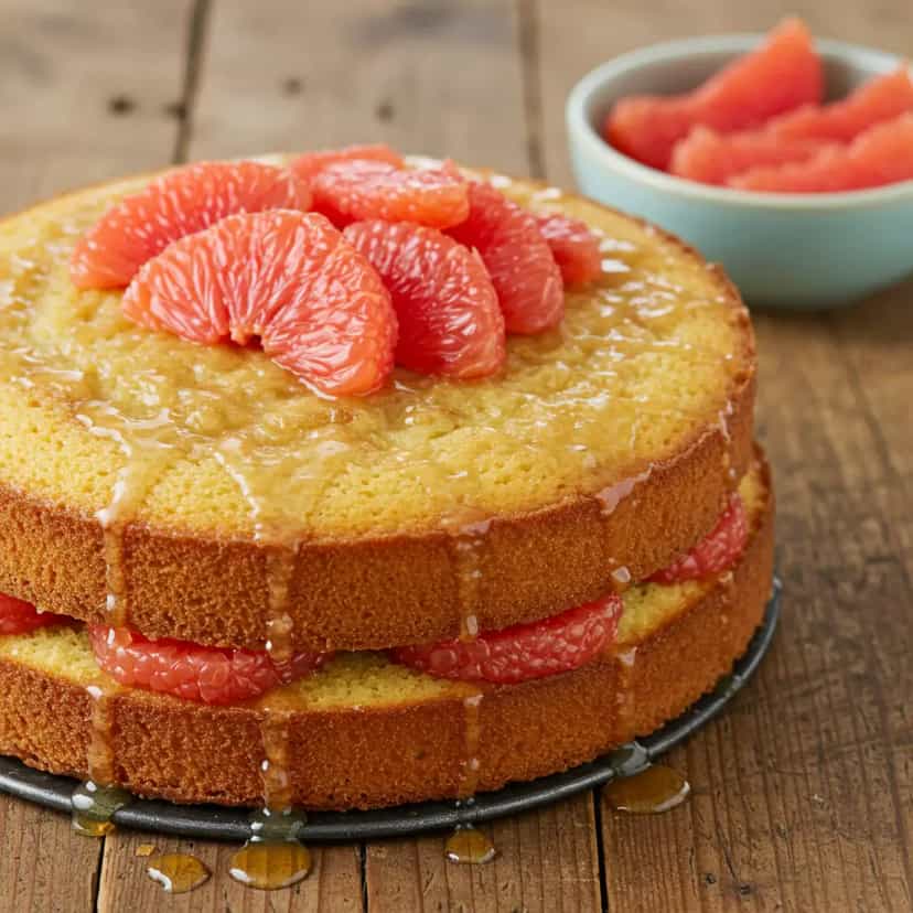 Foto deliciosa de Bolo Fofo de Grapefruit pronta para servir - Bolos & Cupcakes