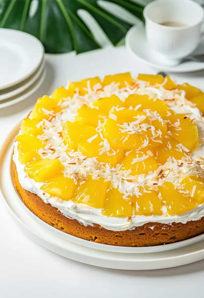 Bolo Gelado de Abacaxi com Creme