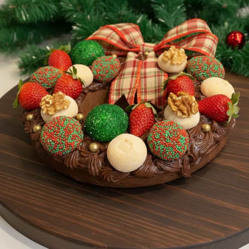 Foto deliciosa de Bolo Guirlanda de Chocolate pronta para servir - Bolos & Cupcakes