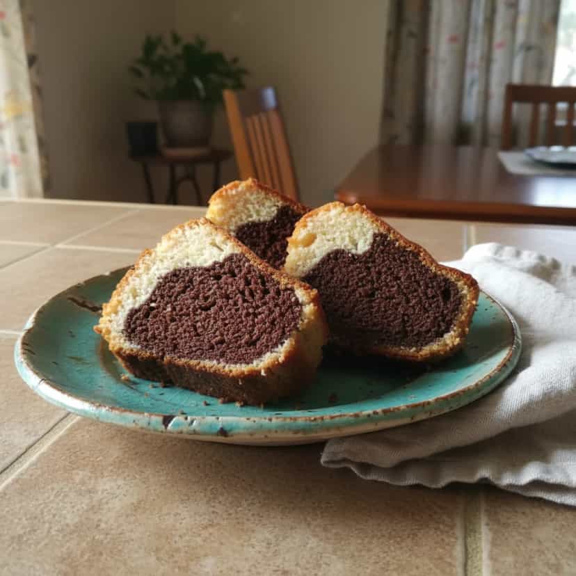 Foto deliciosa de Bolo Marmorizado de Chocolate pronta para servir - Bolos & Cupcakes