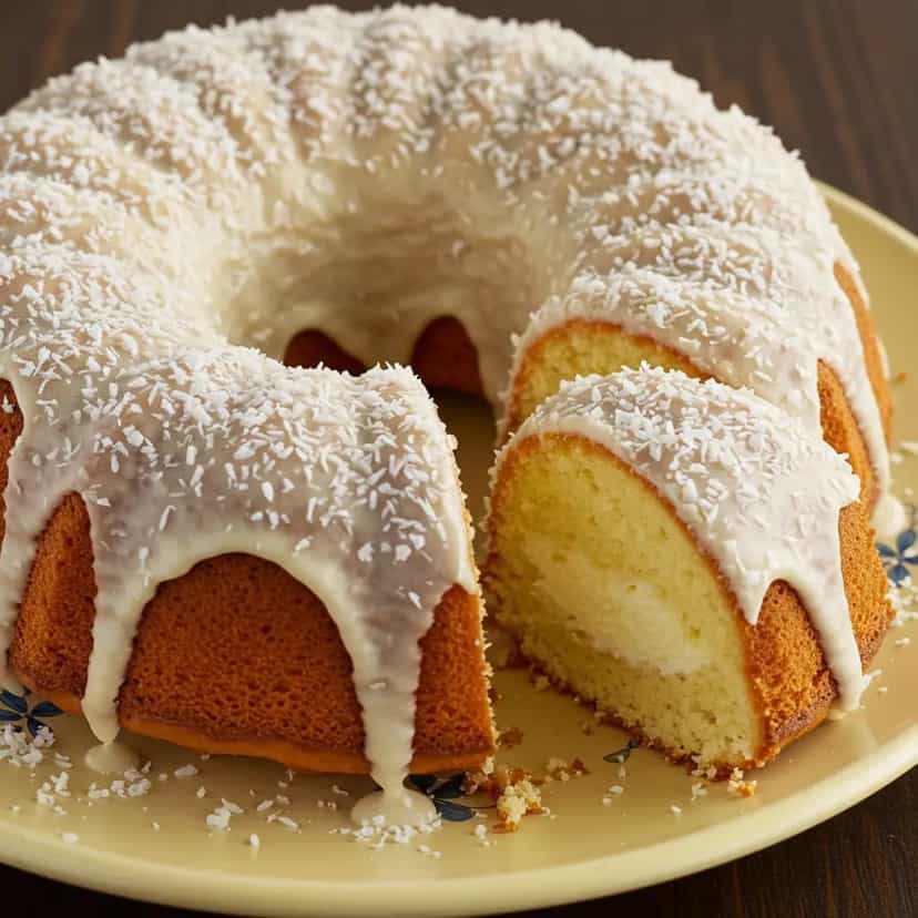 Foto deliciosa de Bolo Molhadinho de Coco pronta para servir - Bolos & Cupcakes