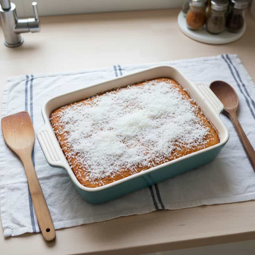 Foto deliciosa de Bolo Molhado de Laranja e Coco pronta para servir - Bolos & Cupcakes