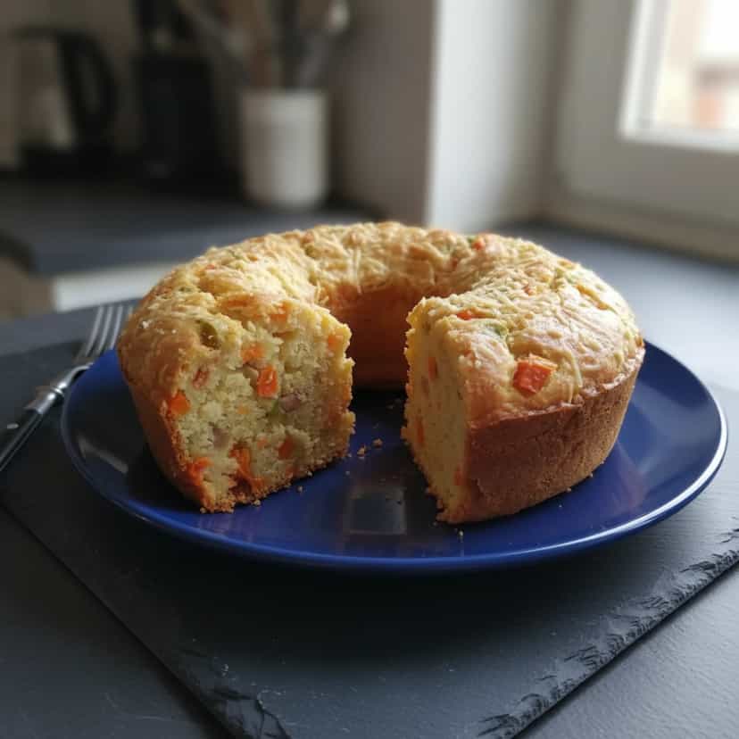 Foto deliciosa de Bolo Salgado de Legumes pronta para servir - Lanches de Padaria