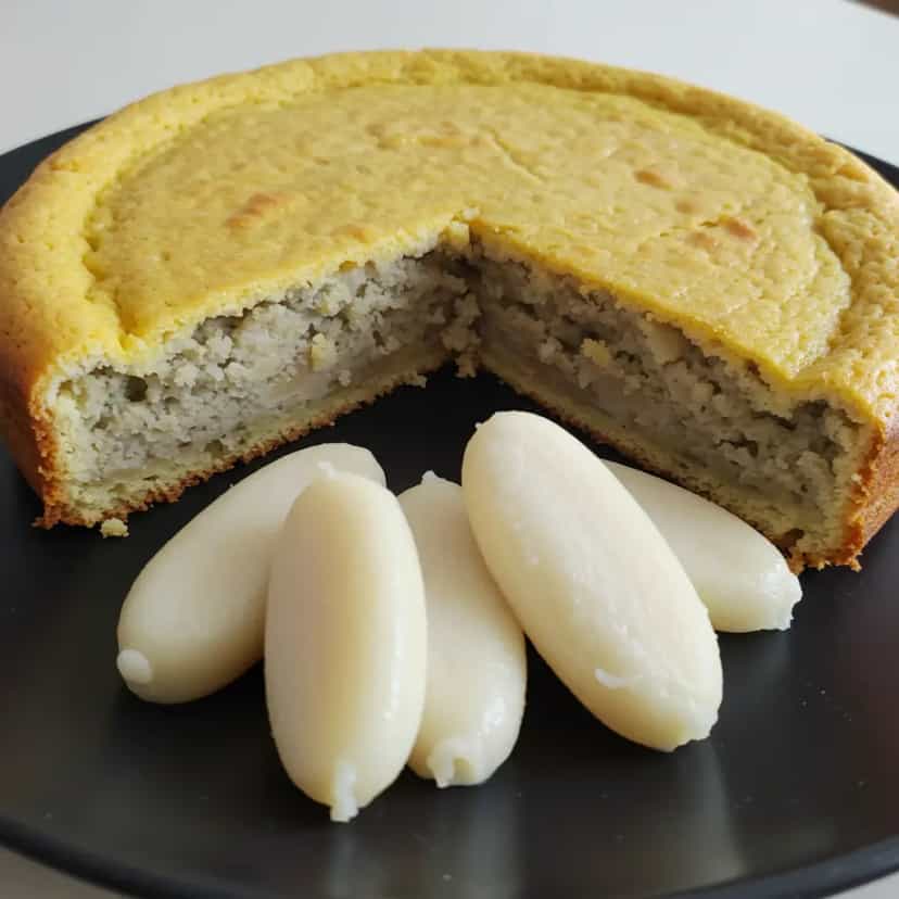 Foto deliciosa de Bolo Salgado de Palmito e Atum pronta para servir - Salgadinhos