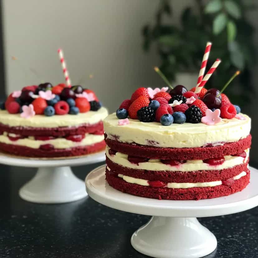 Foto deliciosa de Bolo Veludo Vermelho Natalino pronta para servir - Bolos & Cupcakes