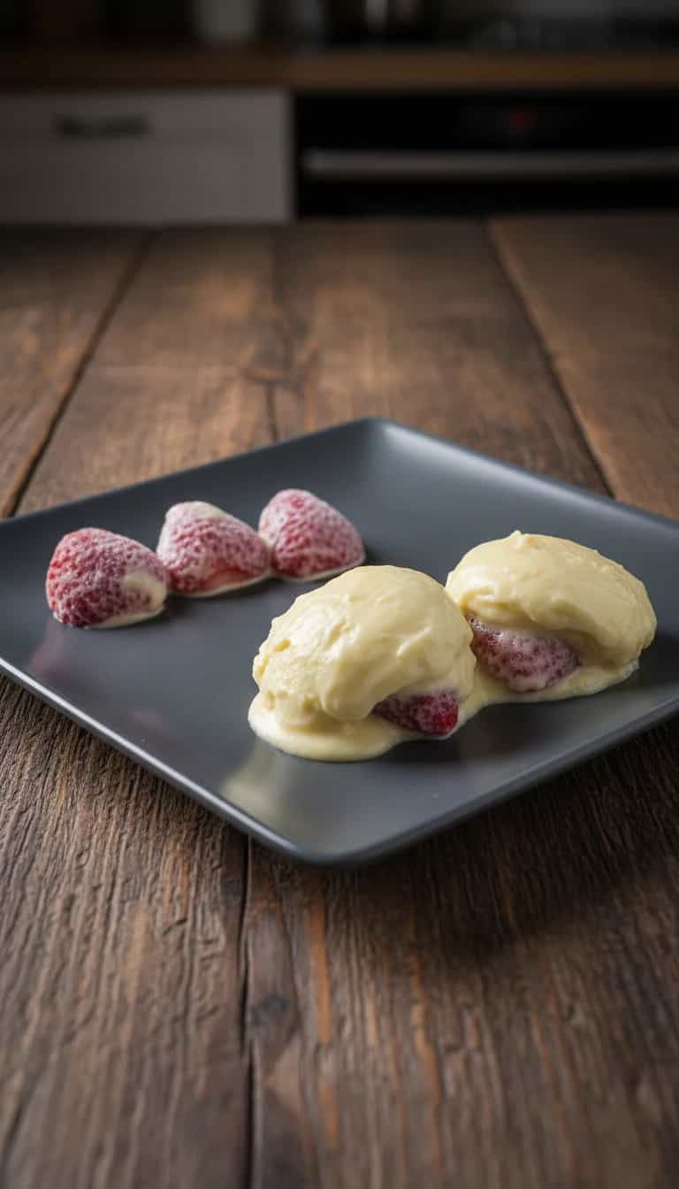 Foto deliciosa de Bombom Aberto de Morango pronta para servir - Outras Receitas