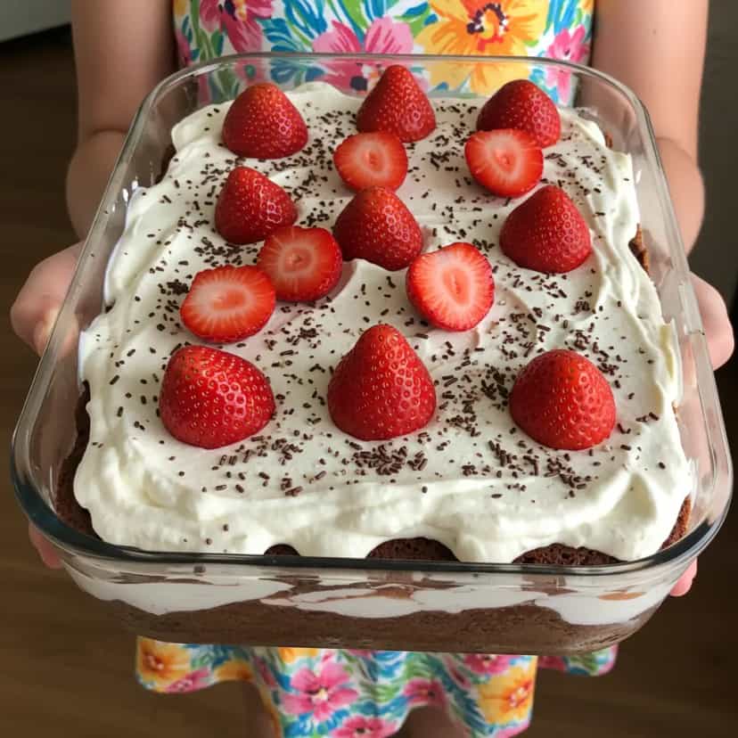 Foto deliciosa de Bombom de Morango no Pirex pronta para servir - Outras Receitas