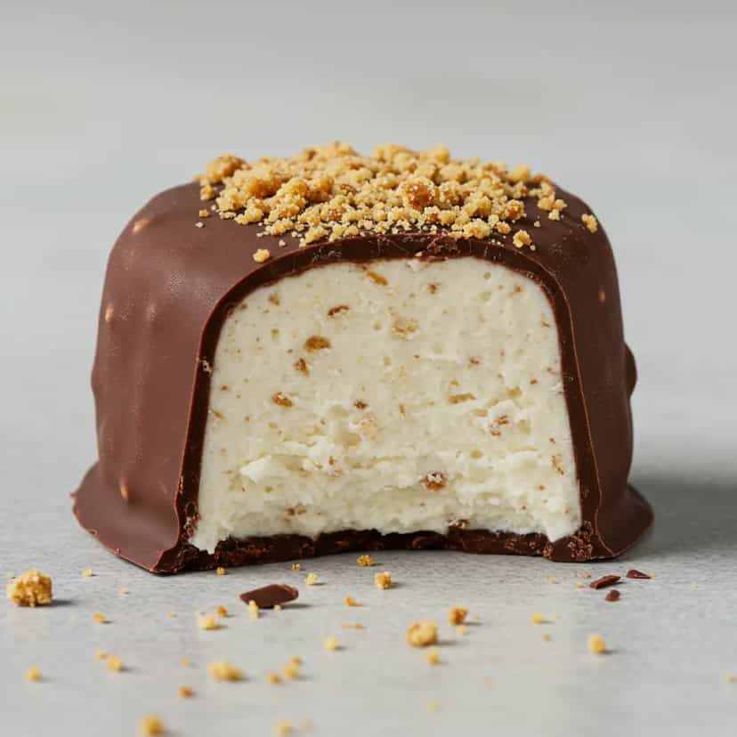 Foto deliciosa de Bombom de Sorvete de Paçoca pronta para servir - Doces Gelados & Sorvetes