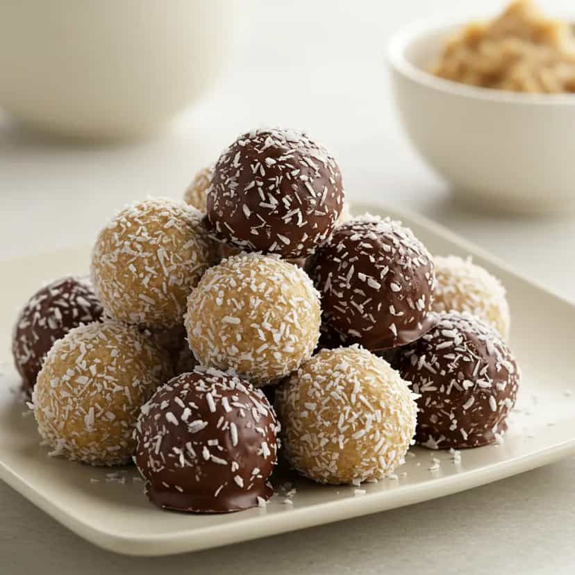 Foto deliciosa de Bombom de Tâmara Fit pronta para servir - Snacks Naturais