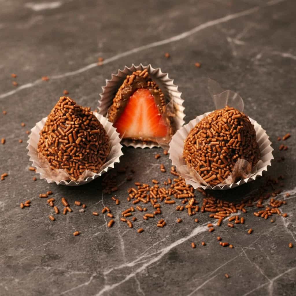 Bombons de Brigadeiro com Morango