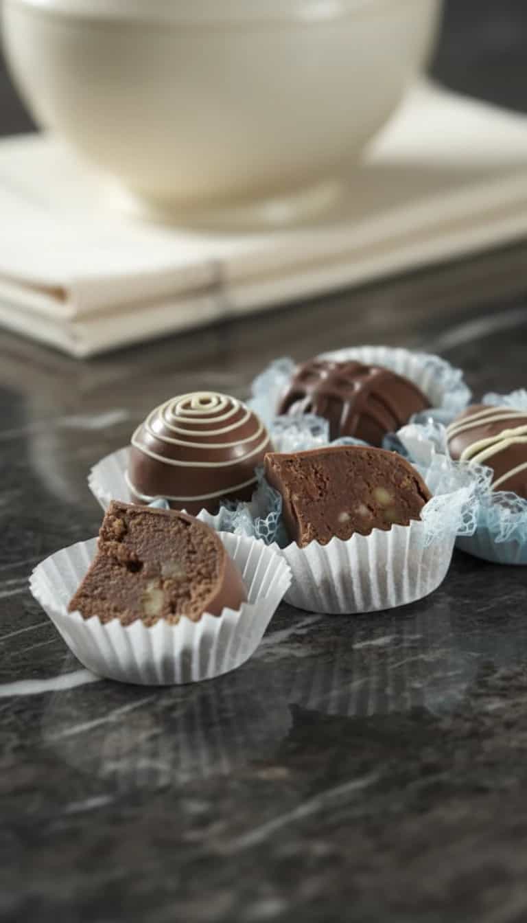 Foto deliciosa de Bombons de Castanha e Chocolate pronta para servir - Outras Receitas