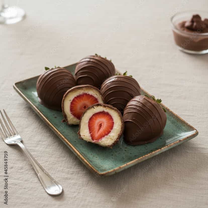 Foto deliciosa de Bombons de Morango ao Leite Condensado pronta para servir - Outras Receitas