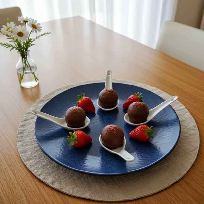 Foto deliciosa de Bombons de Morango com Chocolate pronta para servir - Outras Receitas