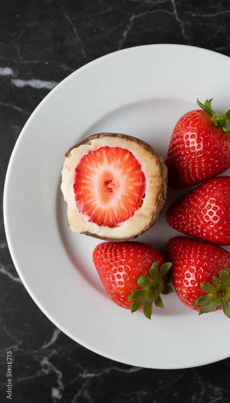 Foto deliciosa de Bombons de Morango Recheados pronta para servir - Outras Receitas