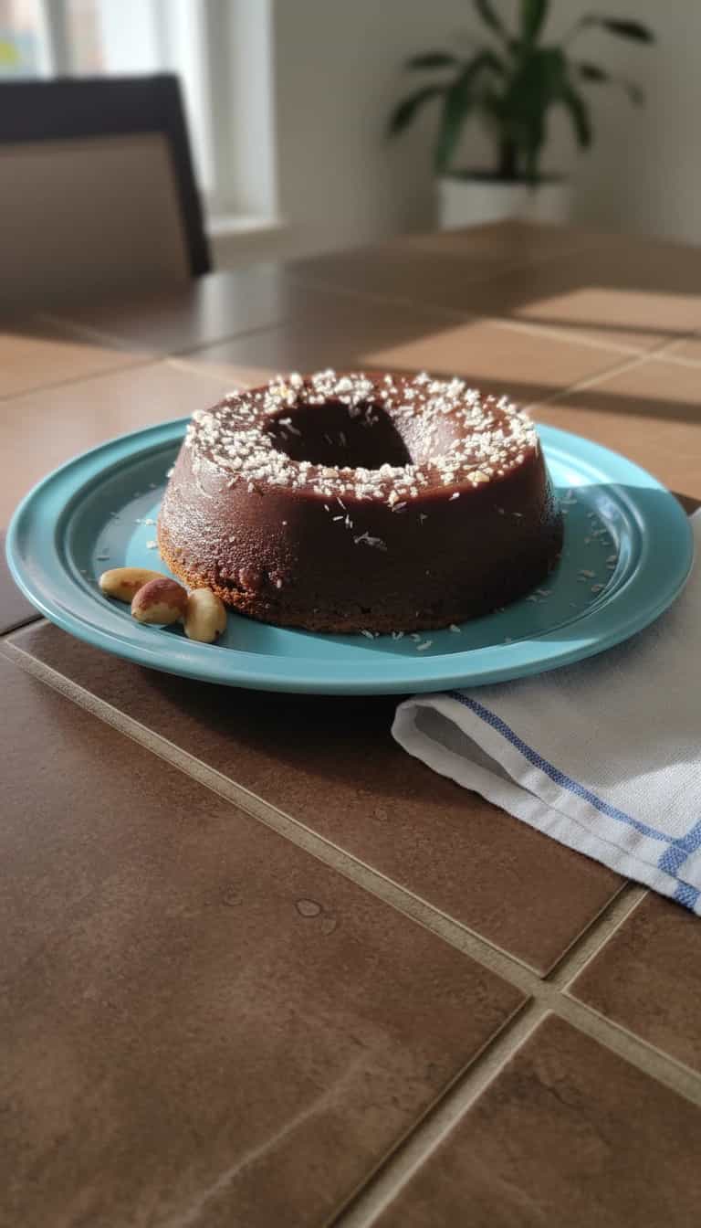 Foto deliciosa de Brigadeirão de Coco com Nozes pronta para servir - Pudins & Cremes