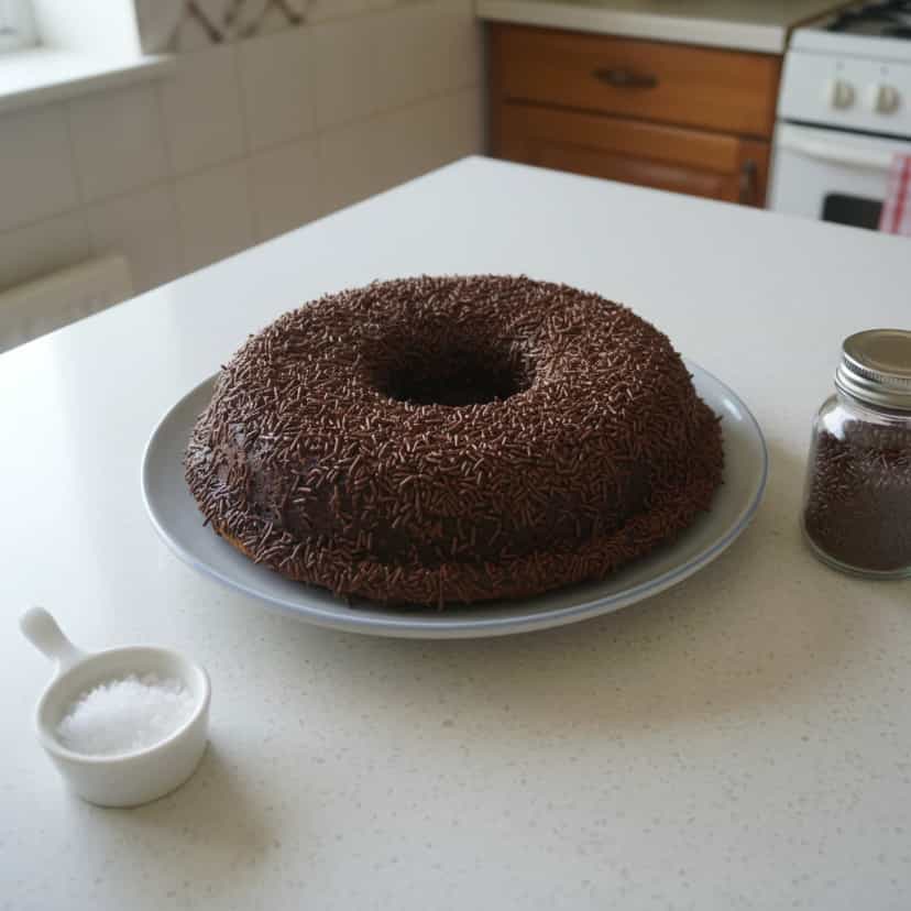 Foto deliciosa de Brigadeirão de Microondas pronta para servir - Pudins & Cremes