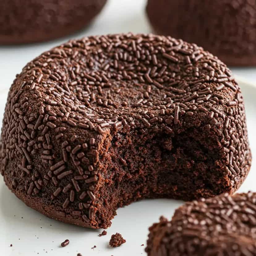 Foto deliciosa de Brigadeirão de Microondas pronta para servir - Pudins & Cremes