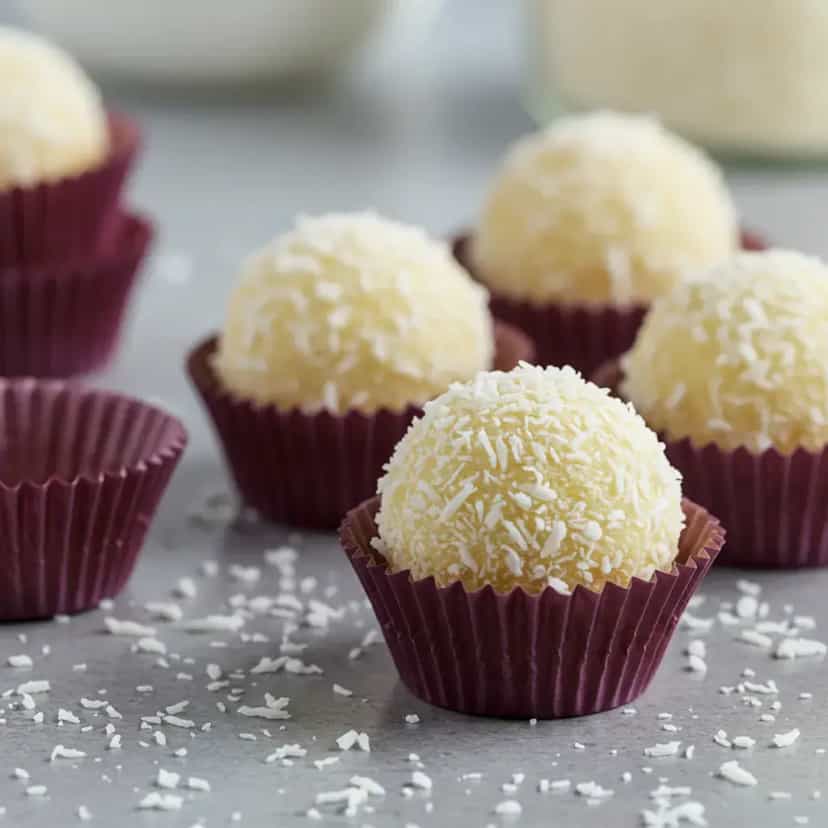 Foto deliciosa de Brigadeiro Branco Cremoso com Queijo pronta para servir - Outras Receitas