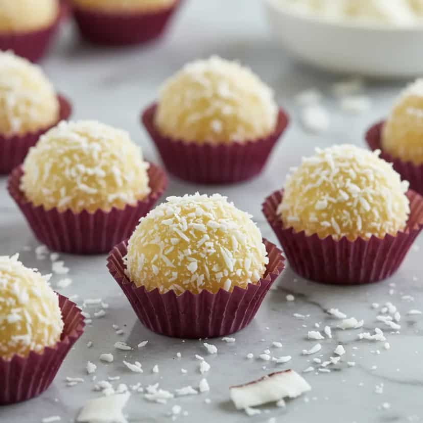 Foto deliciosa de Brigadeiro Branco Cremoso de Queijo pronta para servir - Outras Receitas