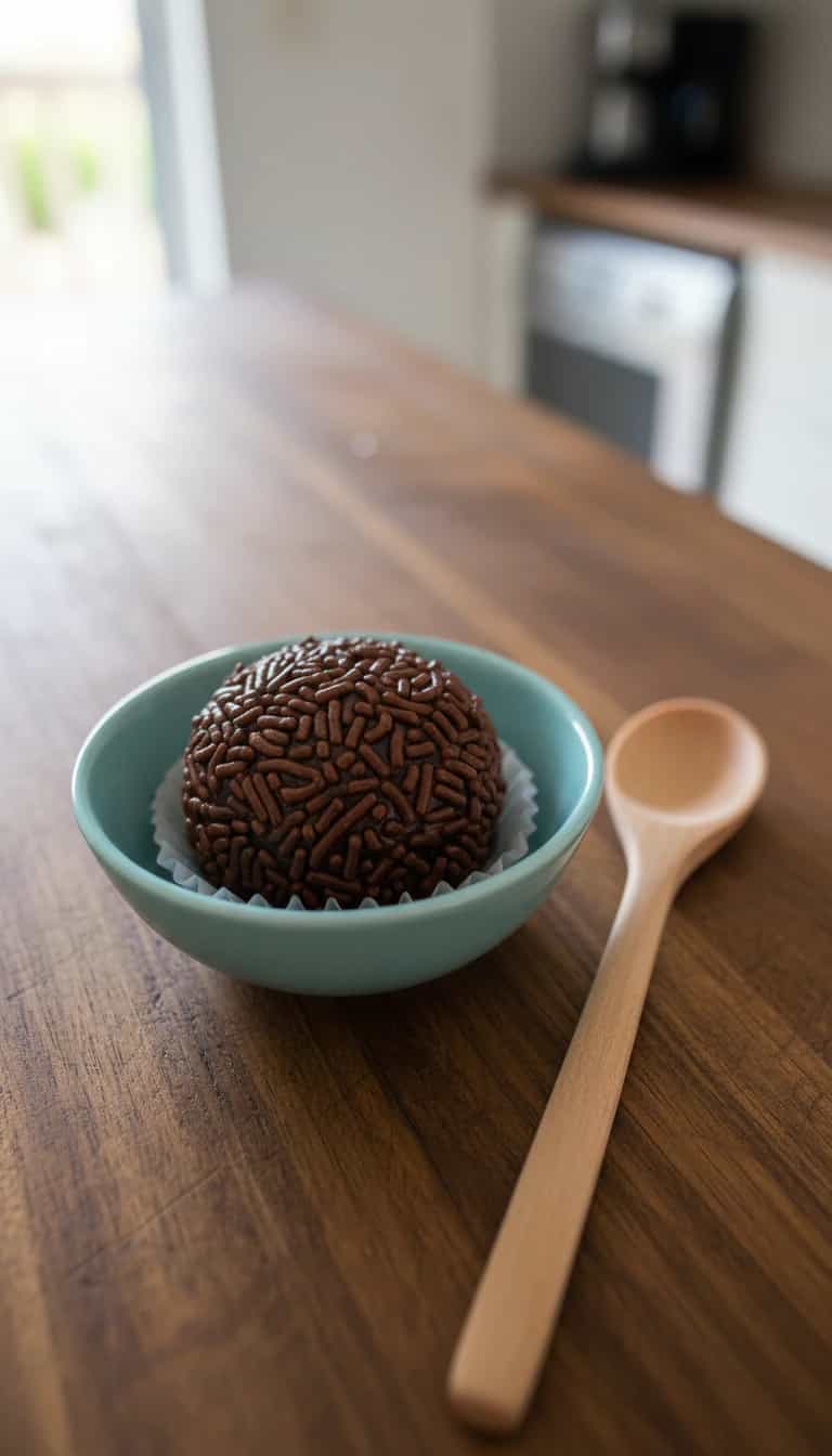 Foto deliciosa de Brigadeiro Cremoso sem Fogo pronta para servir - Sem Assar
