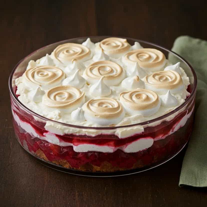 Foto deliciosa de Brigadeiro de Morango com Suspiro pronta para servir - Sem Assar