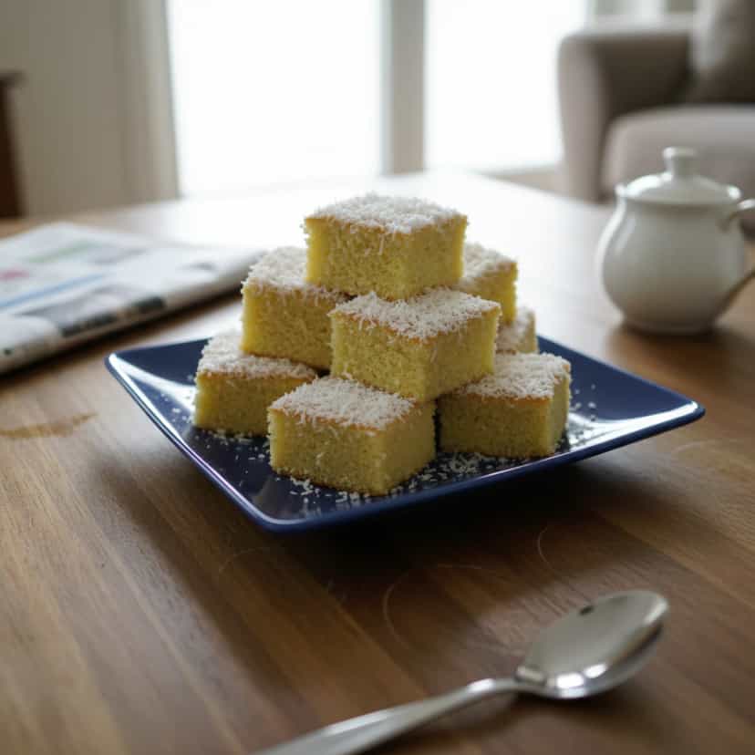 Foto deliciosa de Broa de Fubá com Coco: Receita Caseira pronta para servir - Lanches de Padaria